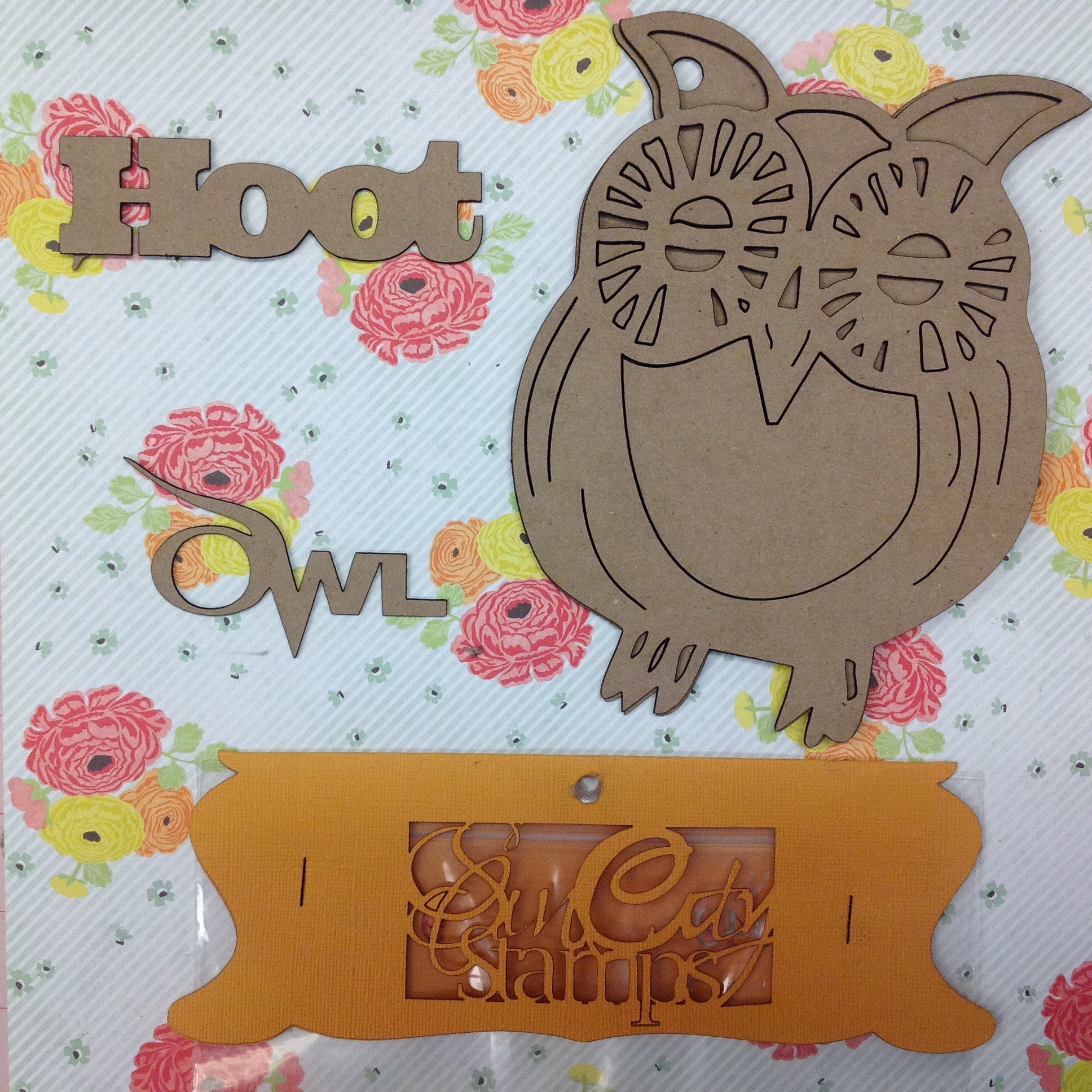 image_8cae7fc2-cea2-46e0-8e09-6bfd04355805.jpeg Sin City Stamps OWL Chip Board Album 6"X7" - Image 1