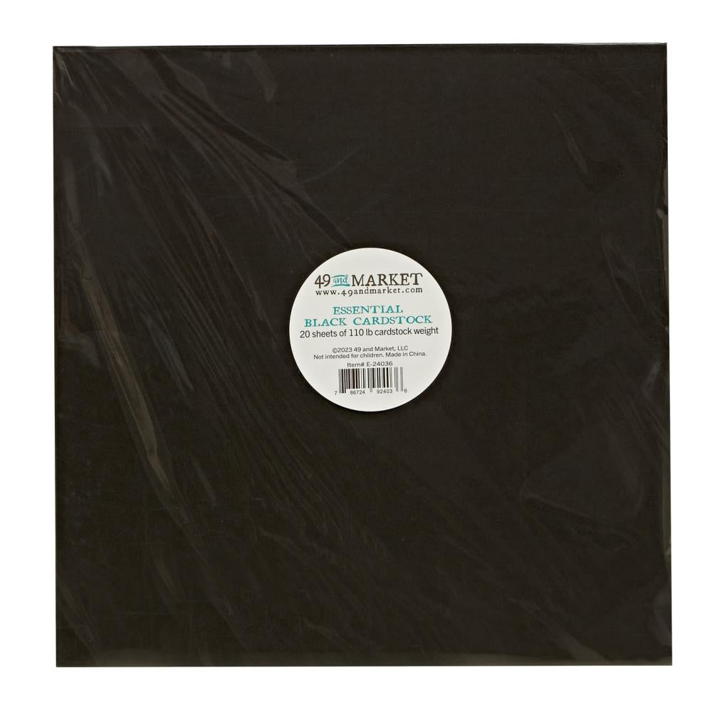 image_8d16e194-fe0f-4542-8c48-3f4df9ae8722.jpg 49 and Market Essential 110lb BLACK CARDSTOCK Paper Pack - Image 1