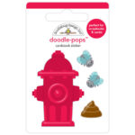 Doodlebug Doodle-Pops REST STOP Fire Hydrant Stickers DoodlePops 3D 4pc