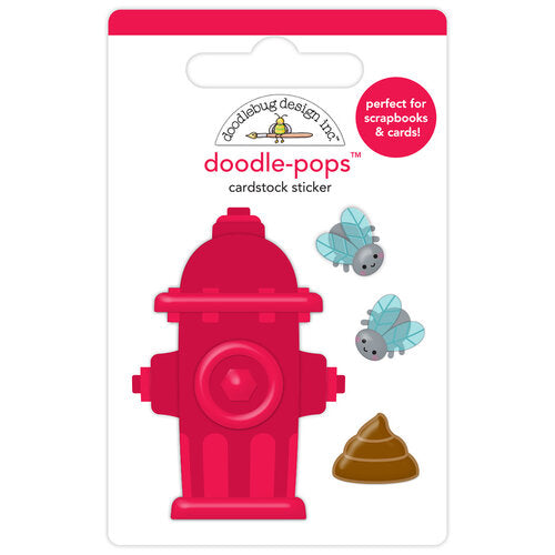 image_8ef14046-e85b-4ed4-9620-32890154c509.jpg Doodlebug Doodle-Pops REST STOP Fire Hydrant Stickers DoodlePops 3D 4pc - Image 1