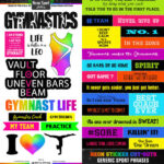 Neon Sport GYMNASTICS STICKER 6"X12" Scrapbook Customs