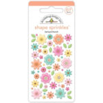 Doodlebug Pretty Kitty BACKYARD BUNCH Shape Sprinkles Stickers 57pc