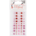 Dovecraft KISS & MAKEUP Glitter Enamel Dots 60 pc