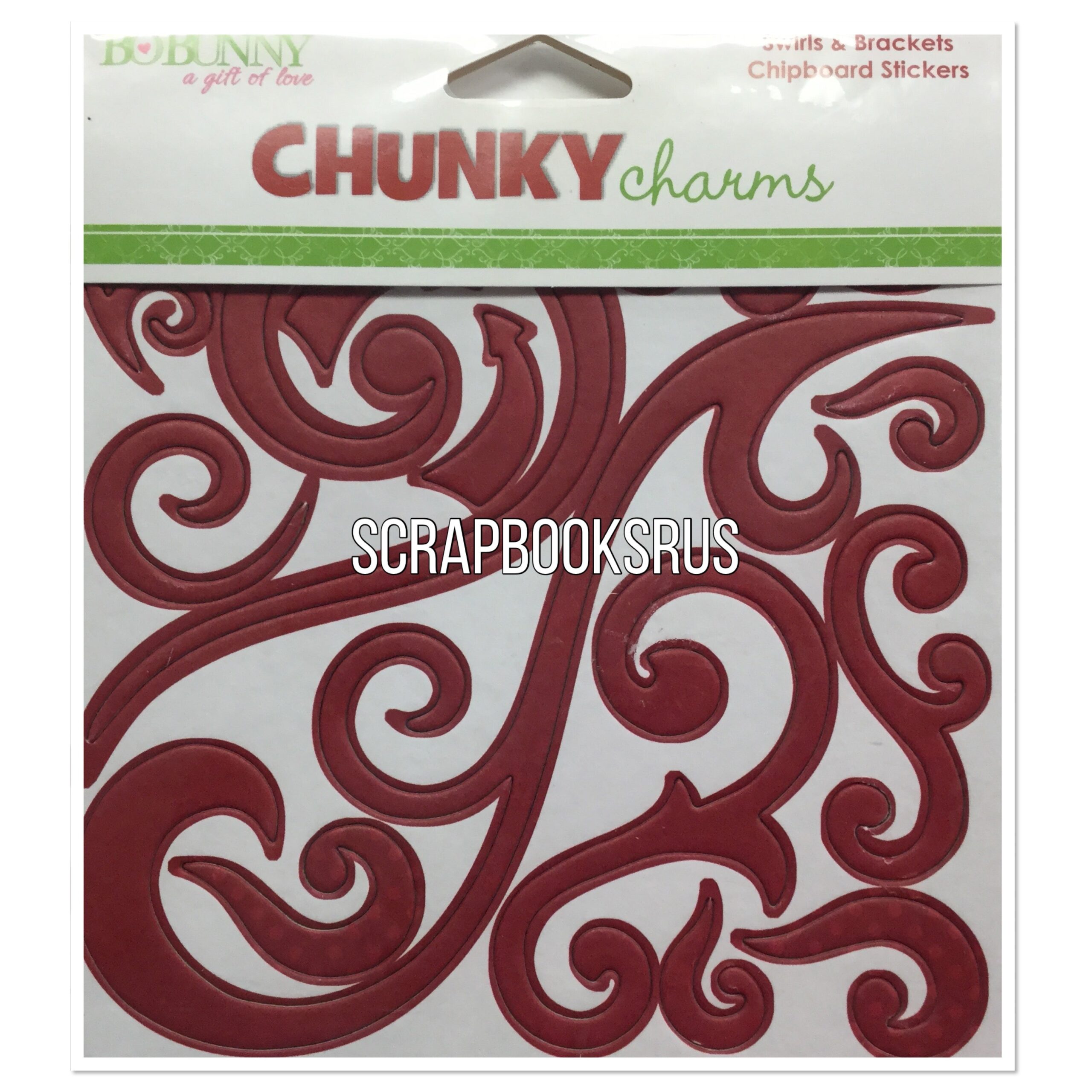 image_9391ba12-3d76-457d-9f87-f81f37622712.jpg BoBunny CHUNKY CHARMS Swirls and Brackets 18 pc - Image 1