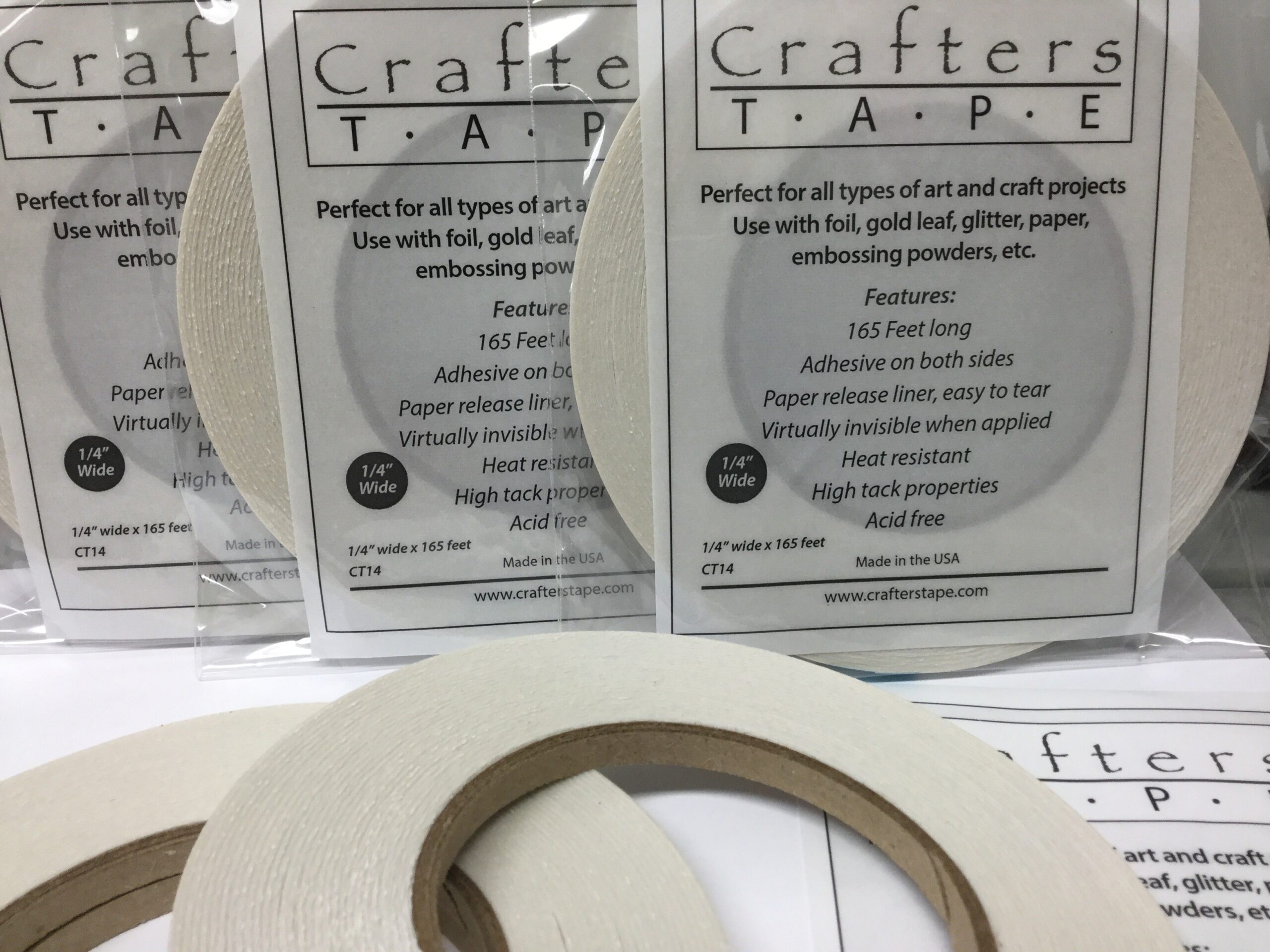 image_94591cb1-568b-40bc-a71f-0e8799bfacc0.jpg Crafters Tape 1/4" Double Sided Adhesive Tape 165 ft - Image 1