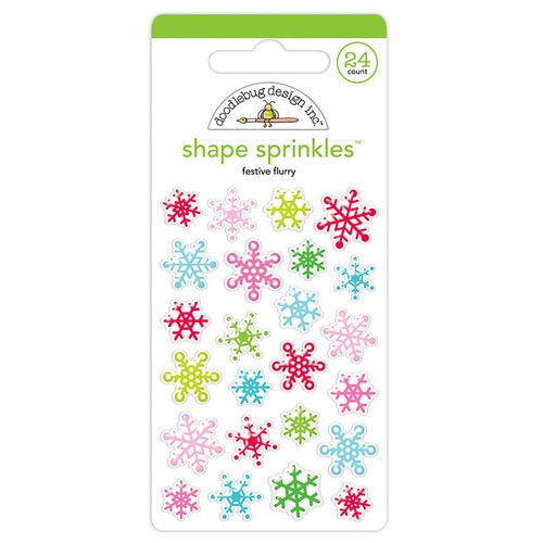 image_95213af1-2c63-4592-86b3-30b07a1c3d74.jpg Doodlebug FESTIVE FLURRY Shape Sprinkles Stickers 24pc - Image 1