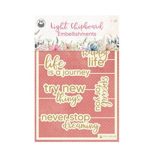 image_95ced26b-effb-4cb8-be3f-7a07dc93e701.jpg P13 LADY’S DIARY EMBELLISHMENTS Light Chipboard 1 Set - Image 1