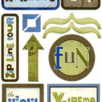 ZIP LINE Outdoor Fun Element Stickers 13pc
