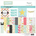 Webster's Pages Paper Pad #HAPPY 12"X12" 24 Pkg