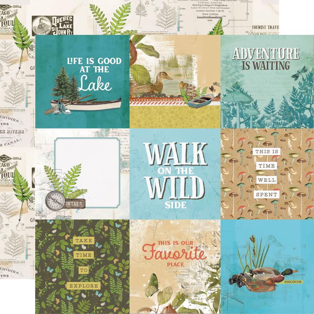 image_9b87f400-e67f-4cf0-94b9-e5504b24e85c.jpg Simples Stories Simple Vintage Lakeside 4x4 ELEMENTS 12"X12" Paper - Image 1