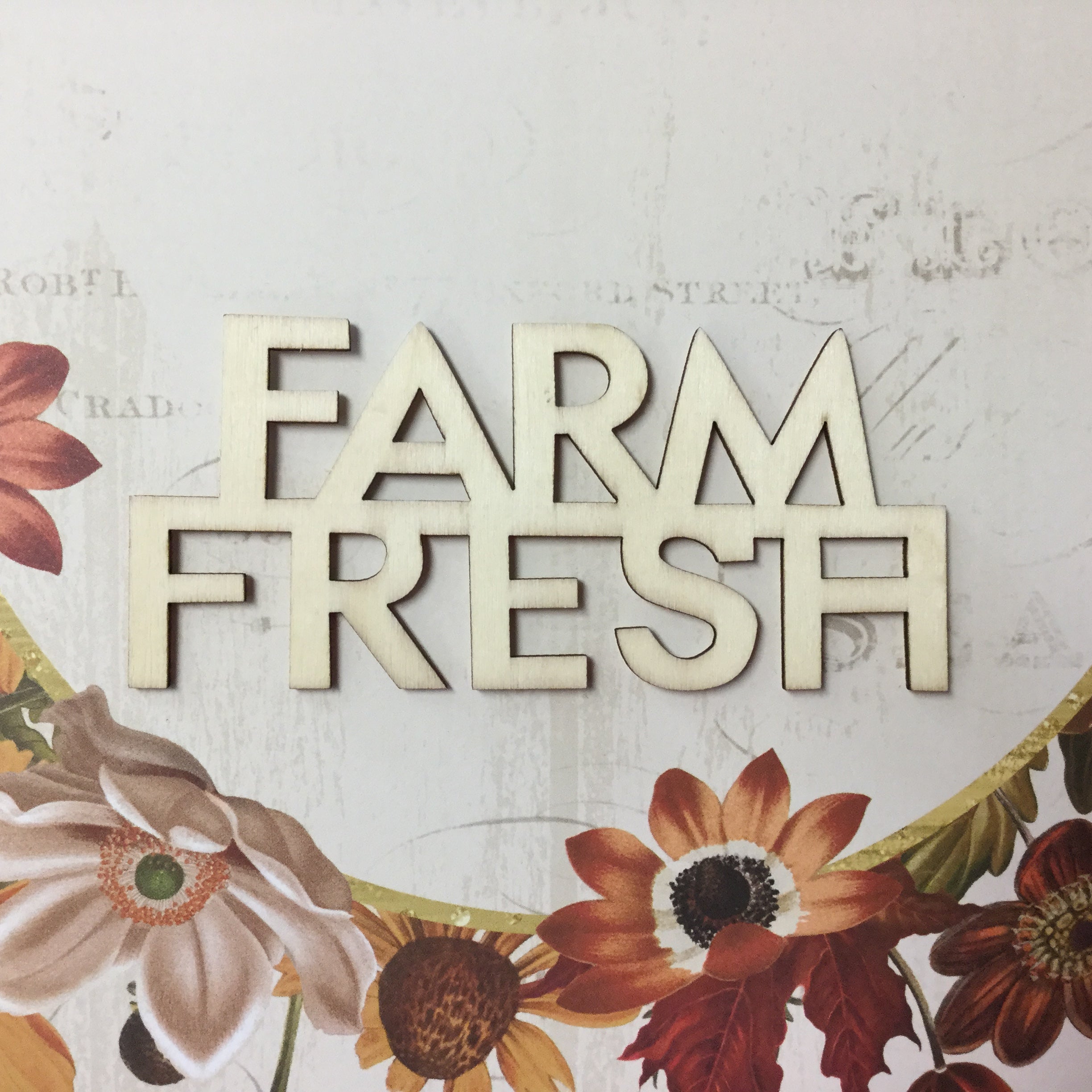 image_9c0be894-28a2-4692-a3ed-1153bec3e0f7.jpg Wooden Harvest Titles FARM FRESH Wood Word 1pc - Image 1
