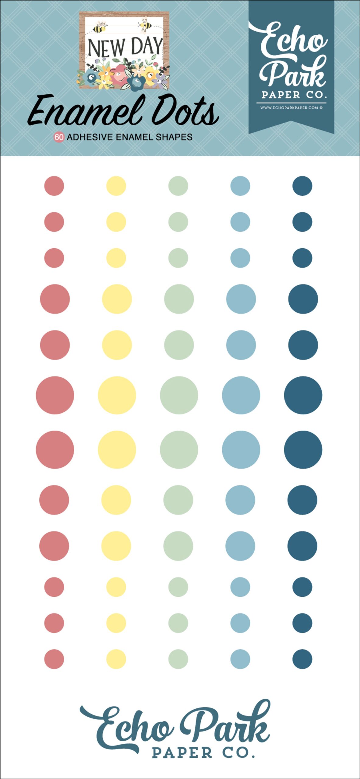 image_9cc547e6-d5d9-4fb4-be2d-2356984c178b.jpg Echo Park NEW DAY Adhesive Enamel Dots - Image 1