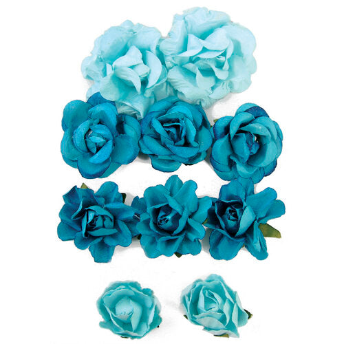 image_9d05d6de-8d9e-4f61-bdc6-2ddce5d1896a.jpg Kaisercraft Paper Blooms SEA BREEZE Flowers 10pc - Image 1