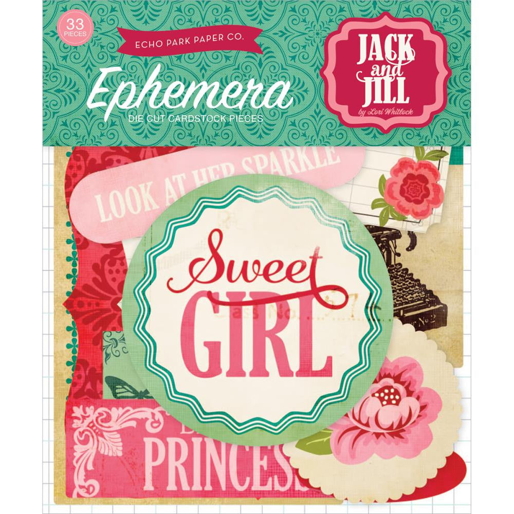 image_9dc39444-a82b-44c2-b8ab-570a943a9990.jpeg Echo Park Jack & Jill GIRL EPHEMERA Die Cuts 33pc - Image 1