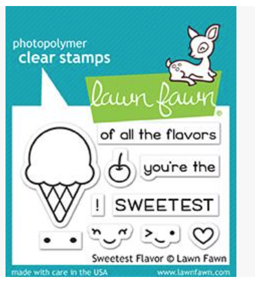 image_9de52fcd-415e-429f-b727-c0776f14e955.png Lawn Fawn SWEETEST FLAVOR Ice Cream Clear Stamps 10pc - Image 1