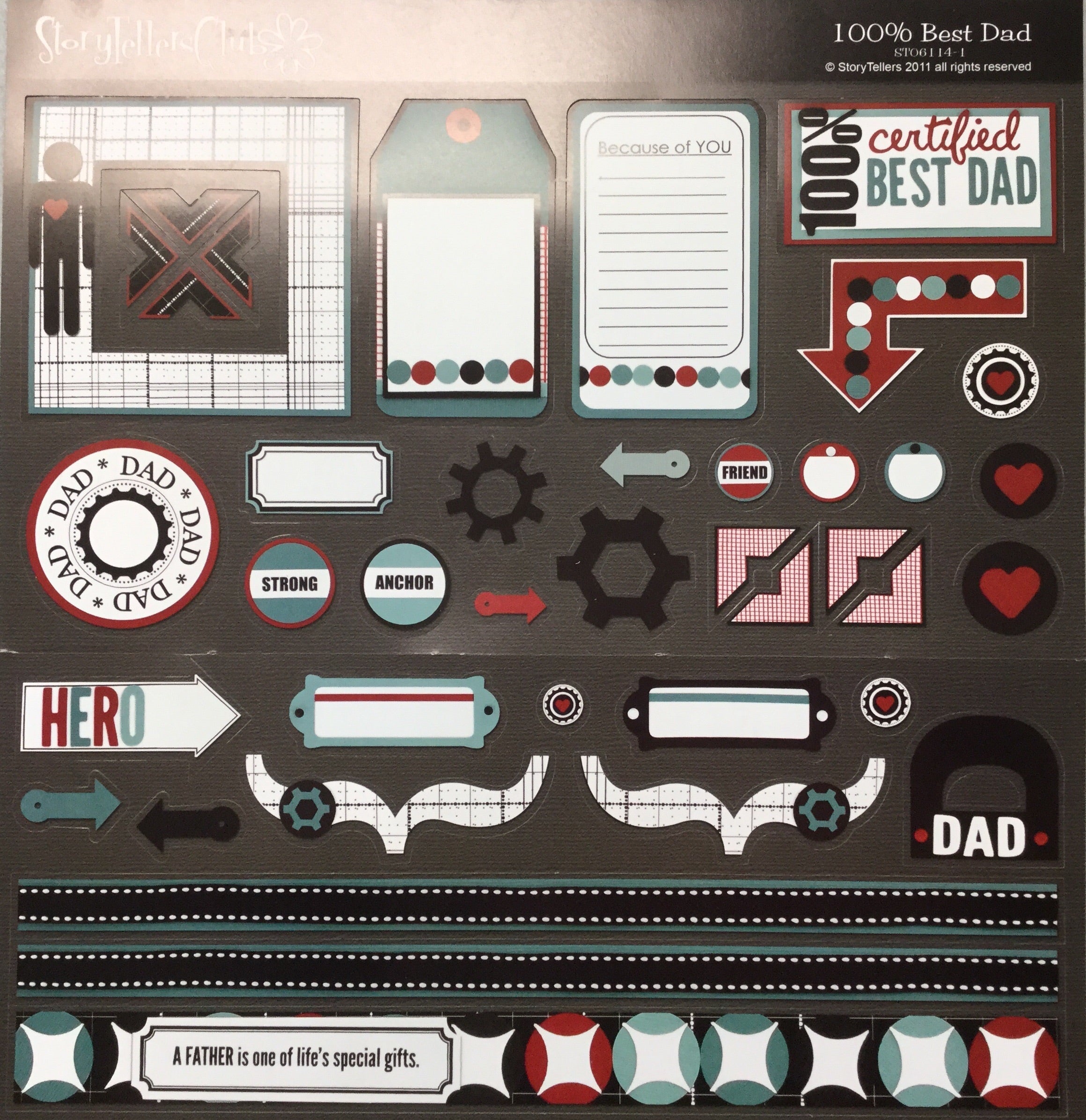 image_a154afcd-9206-48ce-8b09-2122ea22c565.jpg StoryTellers 100%BEST DAD 4-1 DIECUTS 12"X12" - Image 1