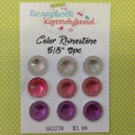 COLOR RHINESTONE Mixed Gems 9pc 5/8" - Image 2