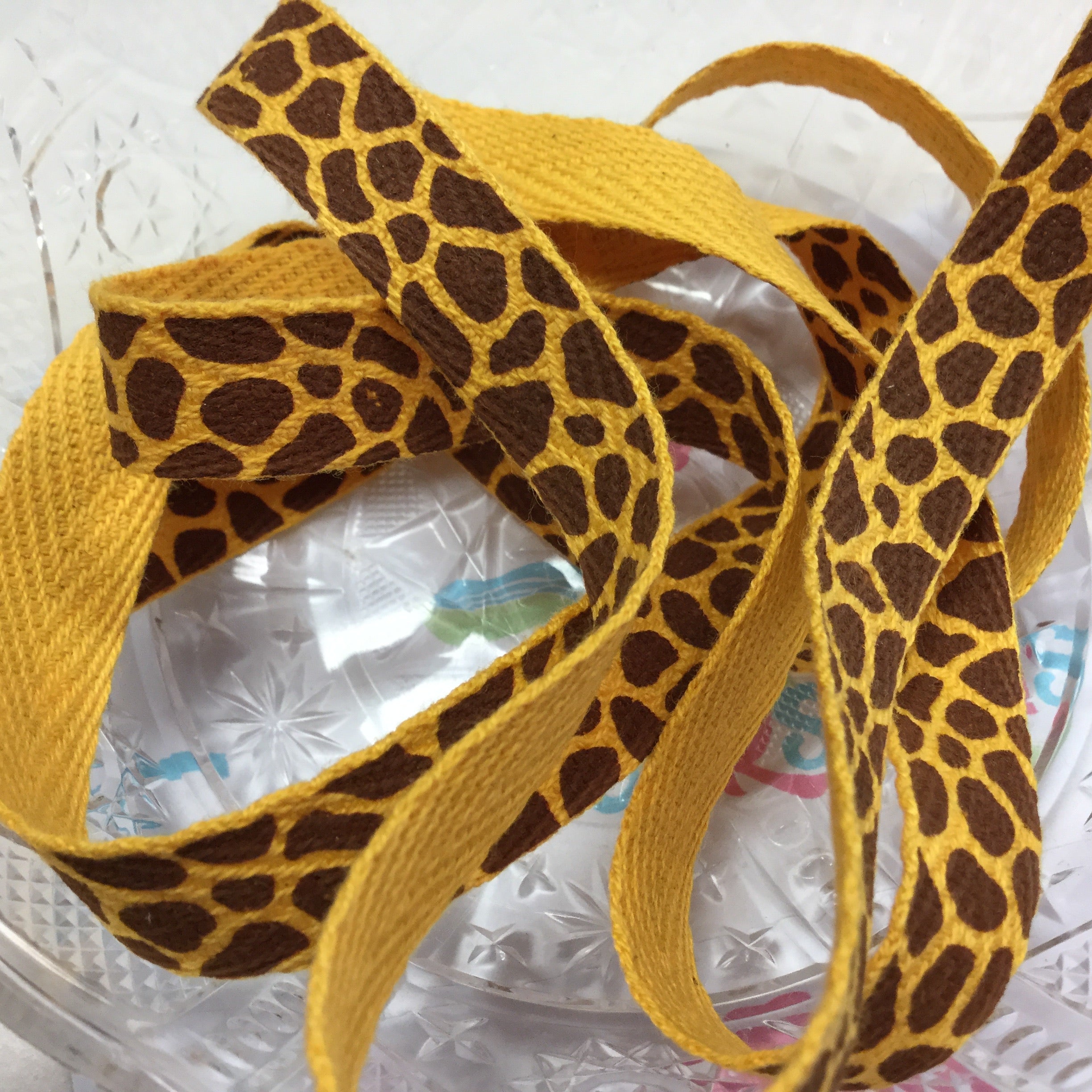 image_a37a8756-a735-465f-9f02-fe9acaef71c8.jpg Creative Impressions GIRAFFE TWILL RIBBON 1 yd - Image 1