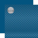 Echo Park Dots & Strioes BLUEJAY Spring Silver Foil 12"X12" Paper