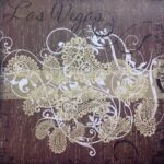 LAS VEGAS Brown Paisley Swirl 12"X12" Custom Travel Paper Sheet LV