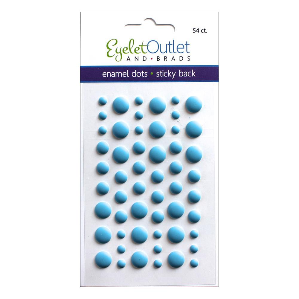 image_a803808c-a840-46e8-bab5-aac0b6a1c279.jpg EyeLet Outlet ENAMEL DOTS MATTE BLUE Sticky Back 54pc - Image 1