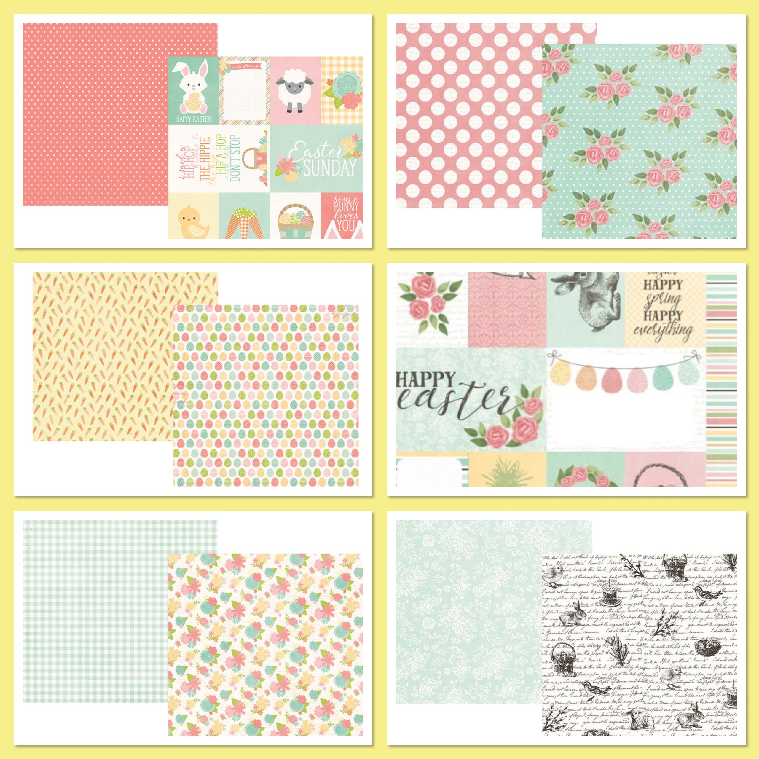 image_a8e8b227-3c78-41b9-acb3-80b3f89b65de.jpg Simple Stories EASTER BUNNIES & BASKETS Paper Kit 12X12 13pc - Image 1