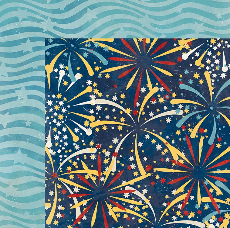 image_aa530bec-928d-4a52-99d1-5a4a9876fc3f.jpg BoBunny FIRECRACKER STARS 12"X12" Cardstock Paper - Image 1