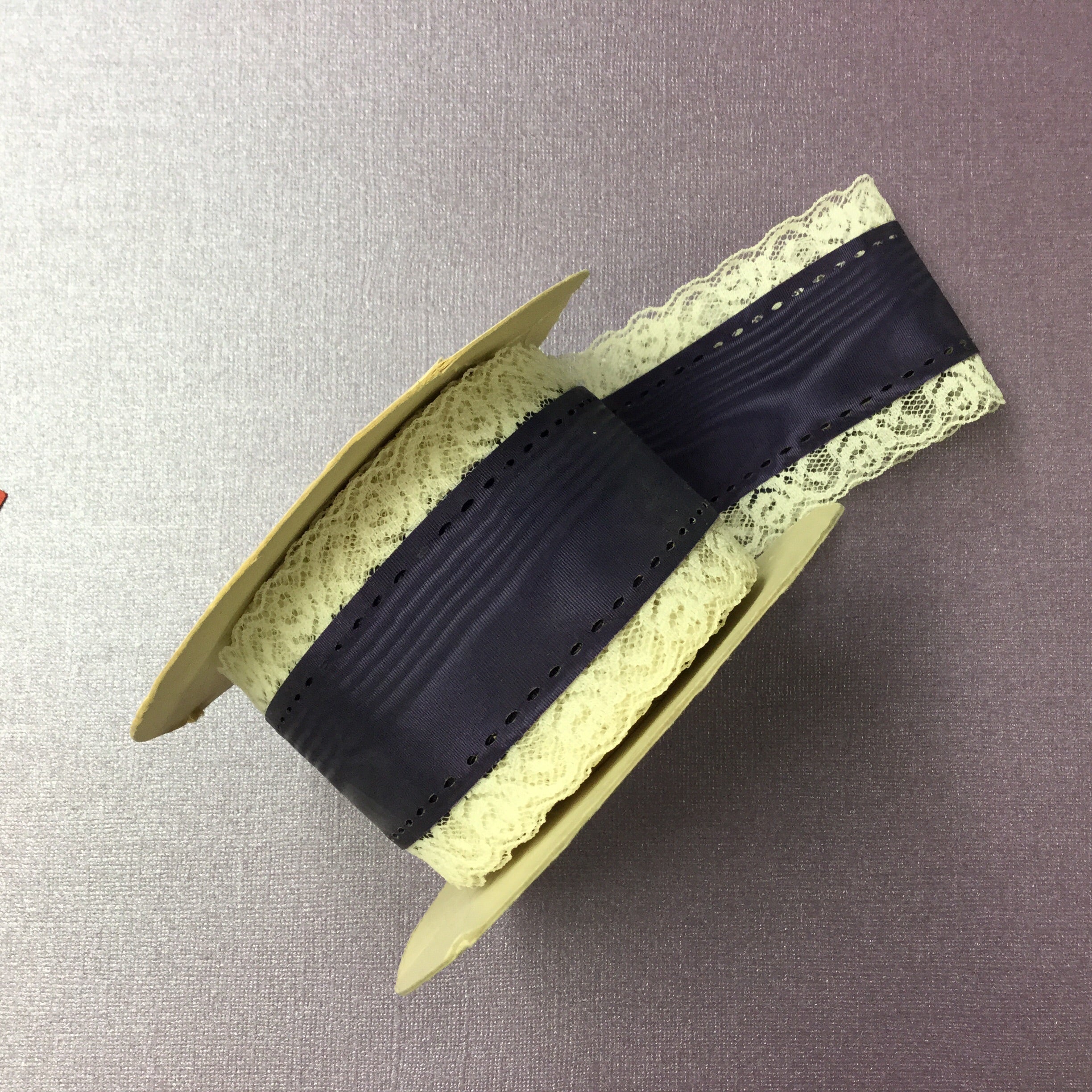 image_aa8eb002-7fcc-404c-a11b-b6c0c9412d77.jpg A Lion Product 2” DEEP PURPLE LACE EDGE Ribbon - Image 1