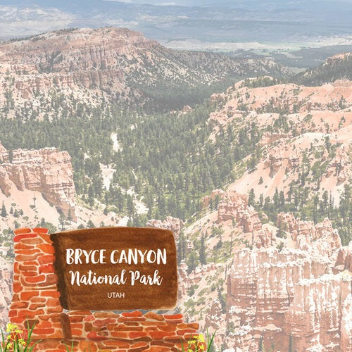 image_aadfbbe8-c0e8-4ad5-8510-e01910715b46.jpg BRYCE CANYON National Park Watercolor 12"X12" Paper - Image 1