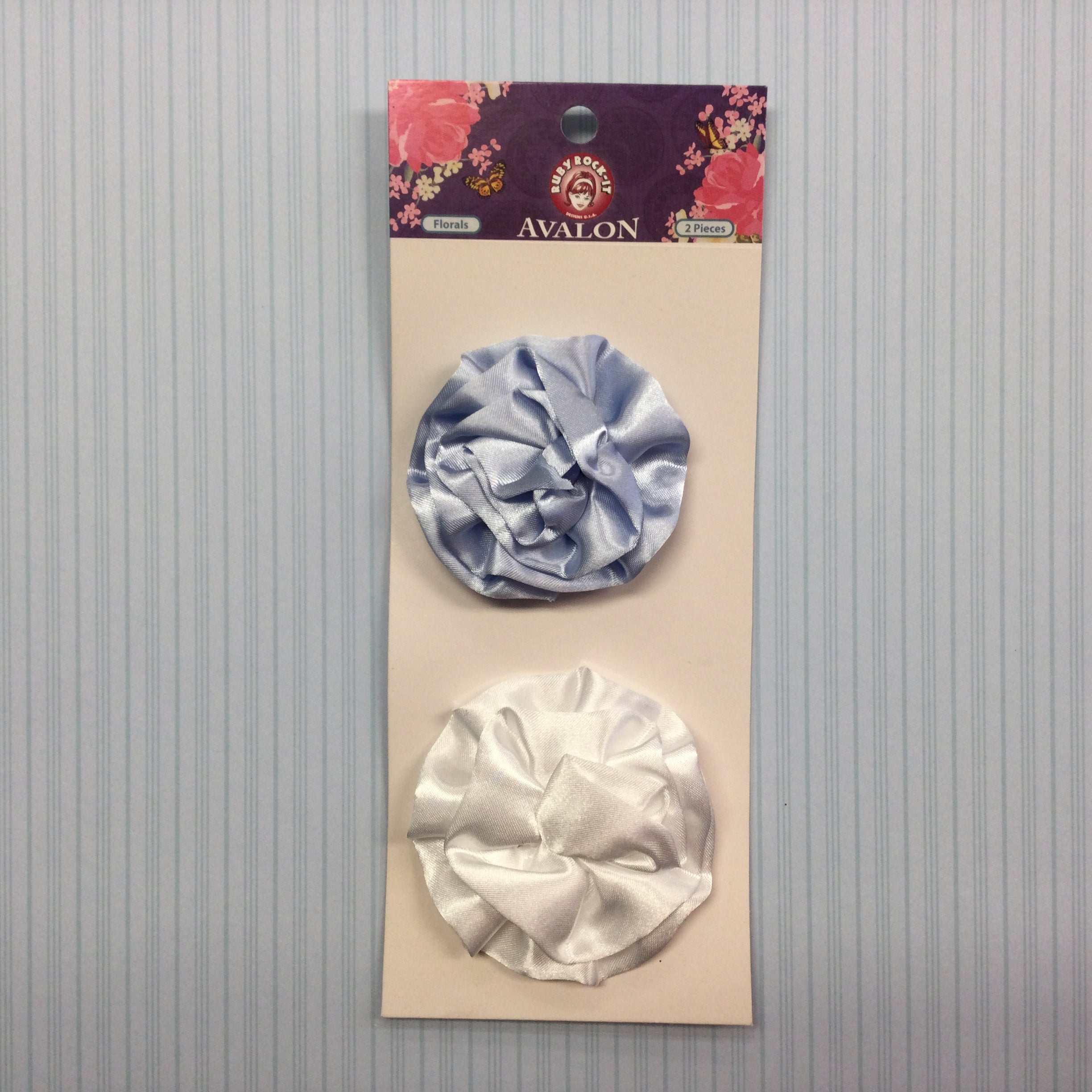 image_ab64791b-9964-4ef8-b9cb-f2e7e83c1e90.jpg Ruby Rock It Avalon FLORALS Satin White and Blue - Image 1