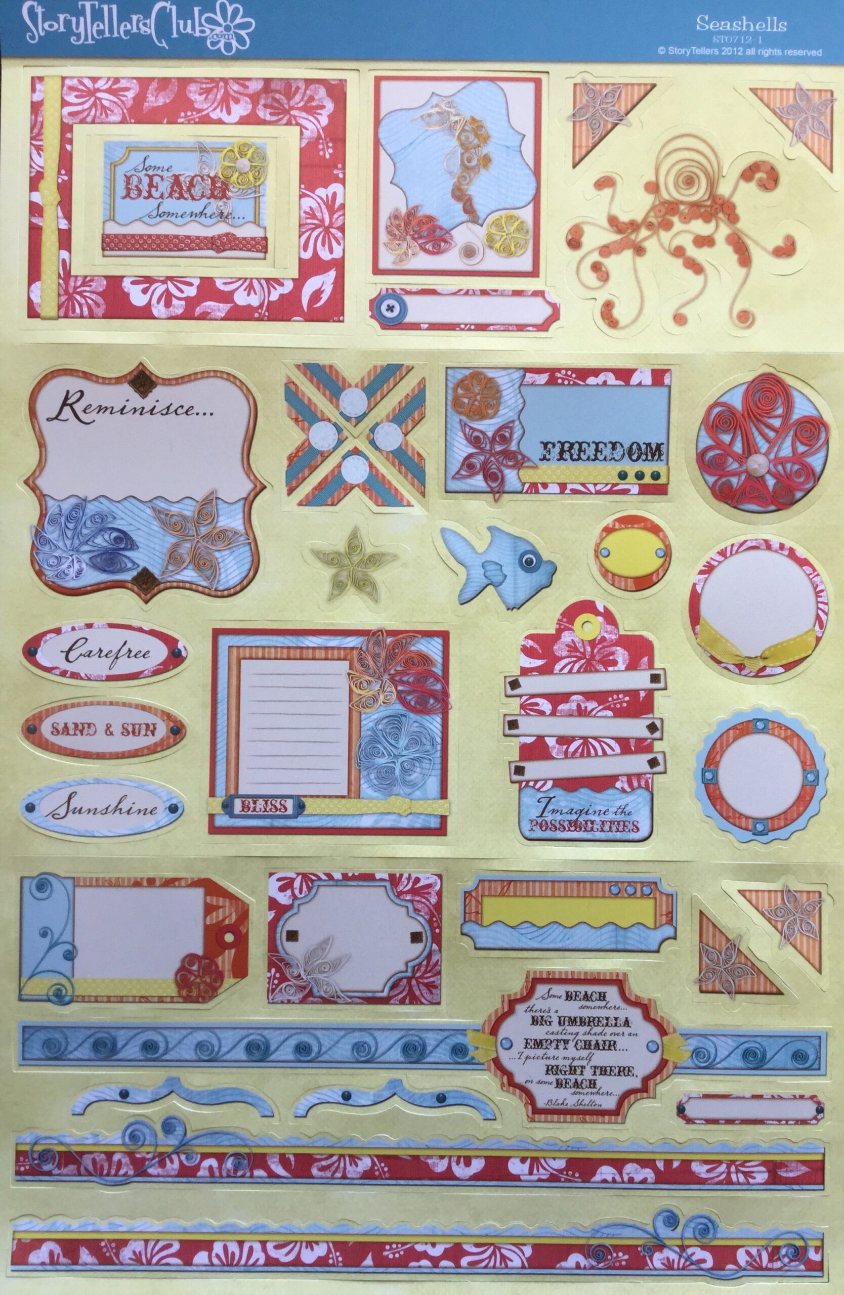 image_abb2bf2a-24a1-4719-9c1b-0601cc739dee.jpg StoryTellers SEASHELLS DIECUTS Beach Quilling ST07 12-1 6"X13" - Image 1