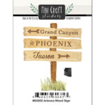 Mini Craft Stickers ARIZONA WOOD SIGN Grand Canyon Phoenix Tucson