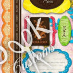 Scrapbook Customs TAHITI PARADISE Stickers 12 pc