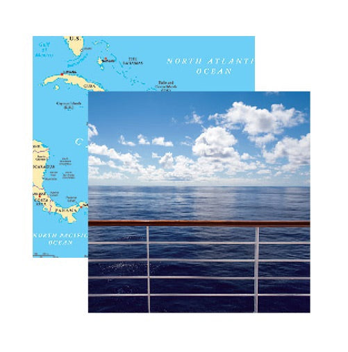 image_af049f2a-6bc5-4046-bd99-b984a3fb7691.jpg Reminisce CARIBBEAN CRUISE 12"X12" Scrapbook Paper - Image 1