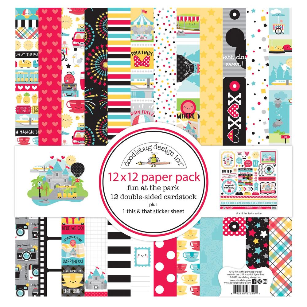image_b17a00c7-53c0-40b7-94b6-b610de4ddf0e.jpg Doodlebug FUN AT THE PARK 12X12 Paper Pack 13pc - Image 1