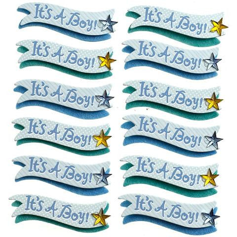 image_b1ffd1d1-075f-4419-85b4-49d265052b1c.jpeg Ek Success Jolee's Boutique IT'S A BOY Stickers 12pc - Image 1
