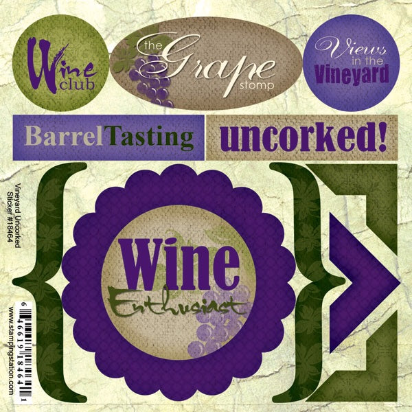 image_b24cdb74-4c34-40df-860a-718f63682f09.jpg Stamping Station VINEYARD UNCORKED Stickers 11 pc Vineyard - Image 1