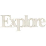 Fabscraps EXPLORE  Die-Cut Grey Chipboard Word