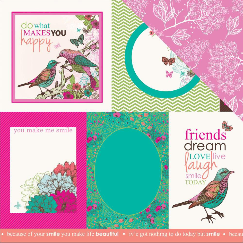 image_b85a12b8-294d-498a-adb3-eed5cee04a44.jpg Kaisercraft Fly Free SISTER 12"X12" Scrapbook Paper - Image 1