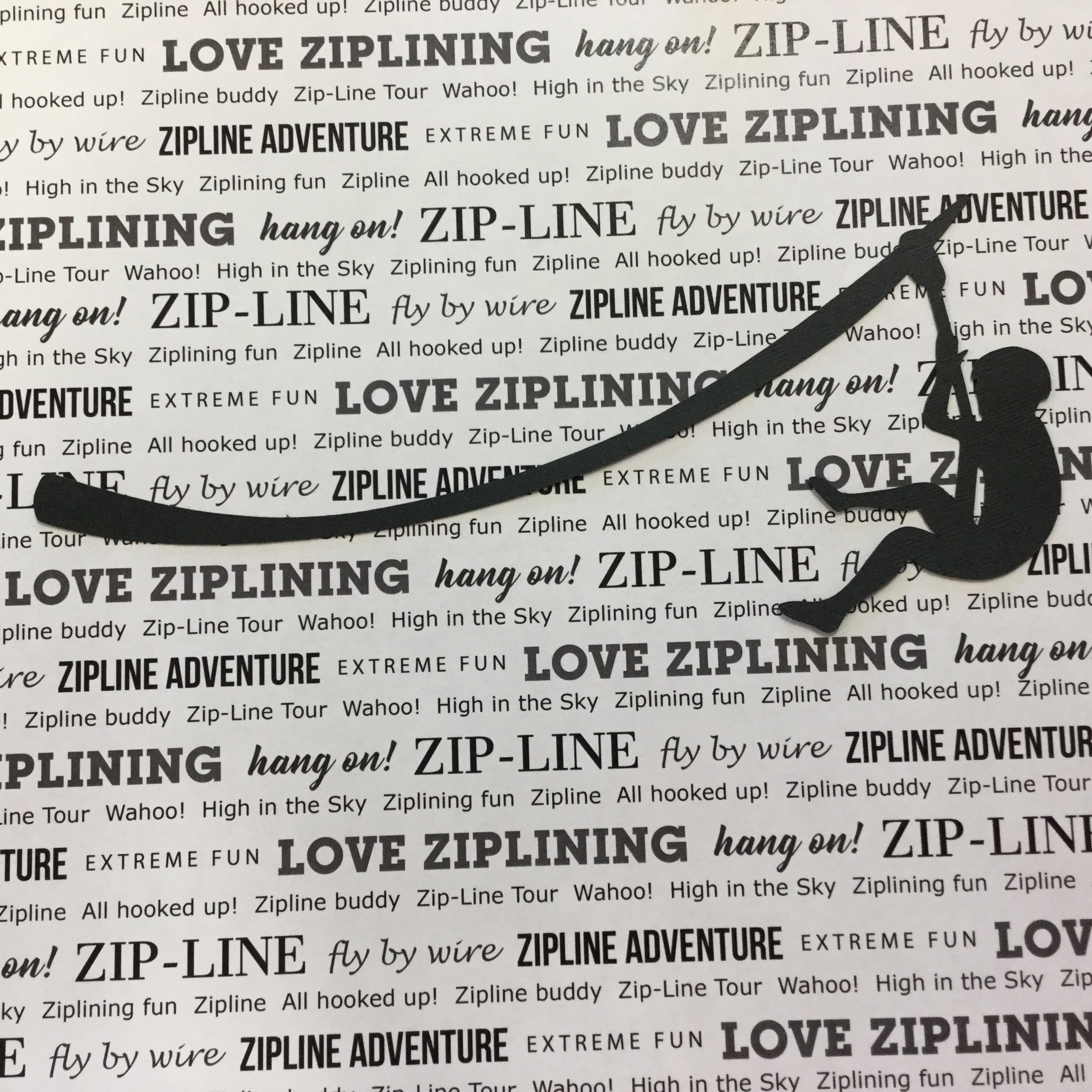 image_ba4490d4-7b67-4563-929d-9b51631027d9.jpg ZIP LINE Zipliner Black Scrapbook Die Cut ScrapbooksRUs - Image 1