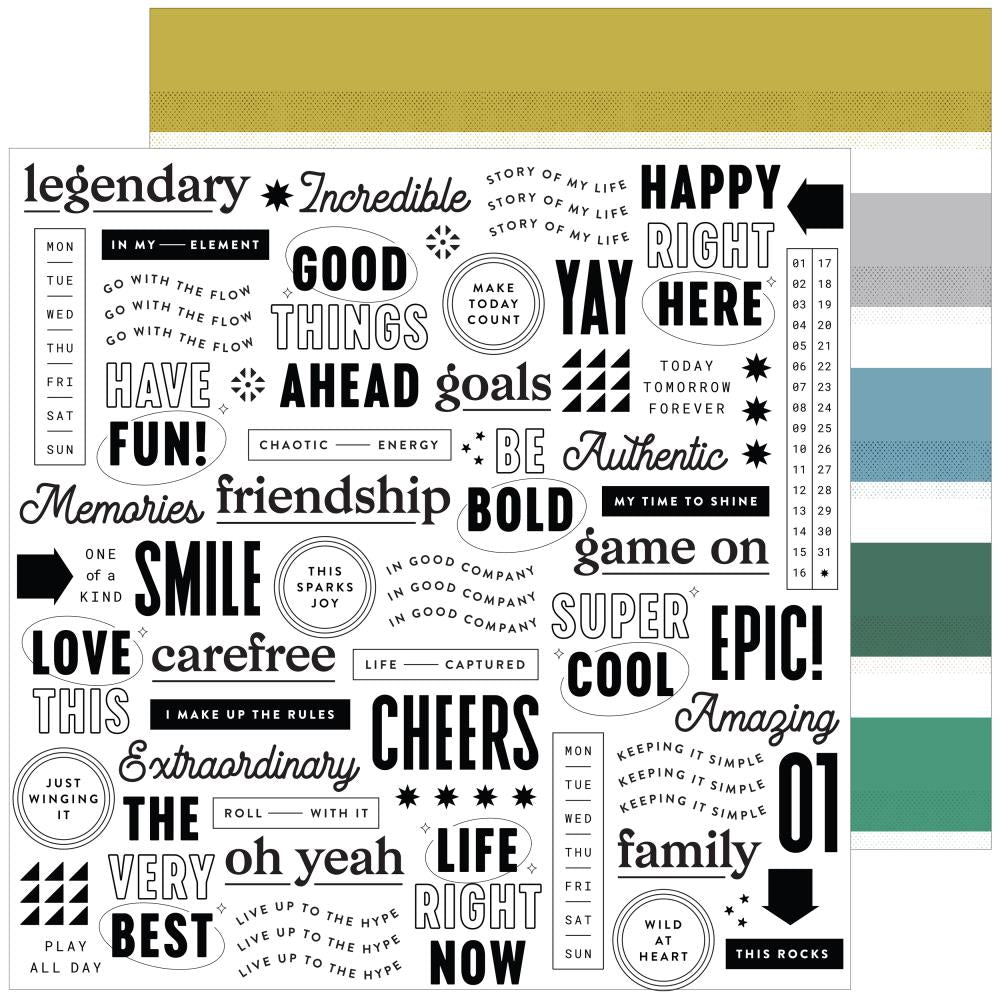 image_bba054d0-00bc-4e87-9575-278ab029b342.jpg Pinkfresh Studio SIMPLY THE BEST HAVE FUN 12x12 Scrapbook Paper - Image 1