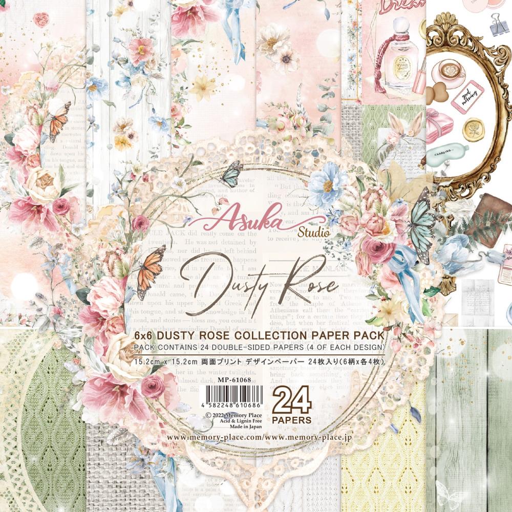 image_bdb0b1b1-5031-430d-9195-aebc81f4b4ae.jpg Asuka Studio DUSTY ROSE Collection 6”X6” Paper Pack - Image 1