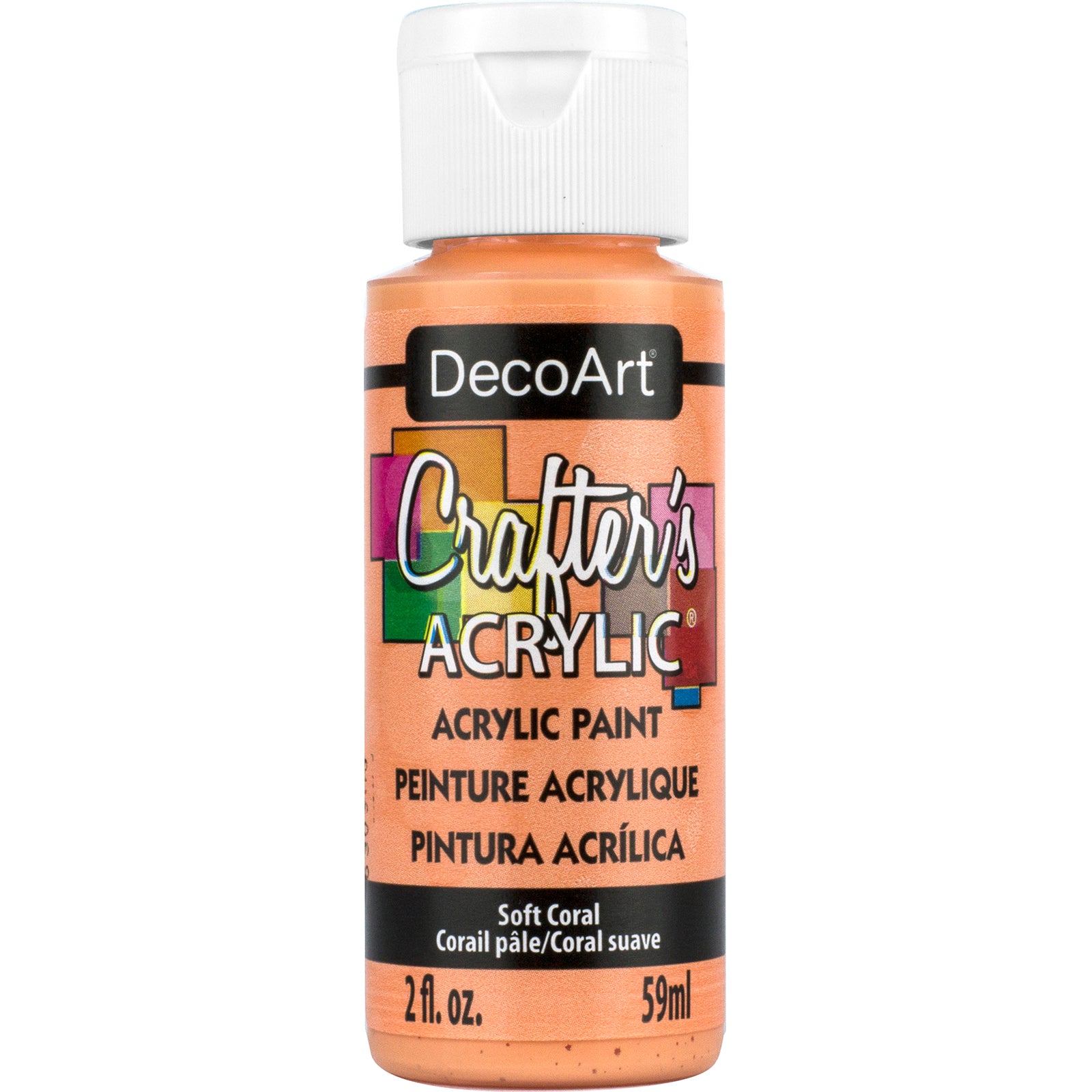image_bde6ec74-d5fb-45d4-ac1f-26683ef7db8b.jpg DecoArt Crafter's Acrylic SOFT CORAL Acrylic Paint 2oz - Image 1