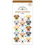 Doodlebug Doggone Cute FUR BABIES SHAPE SPRINKLES Stickers 25pc
