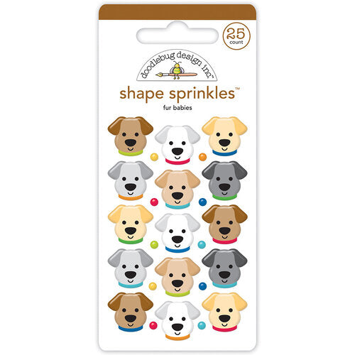 image_be523130-fcf8-434d-b078-8a3be40ea737.jpg Doodlebug Doggone Cute FUR BABIES SHAPE SPRINKLES Stickers 25pc - Image 1