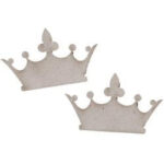Fabscraps CROWN Die-Cut Grey Chipboard Word