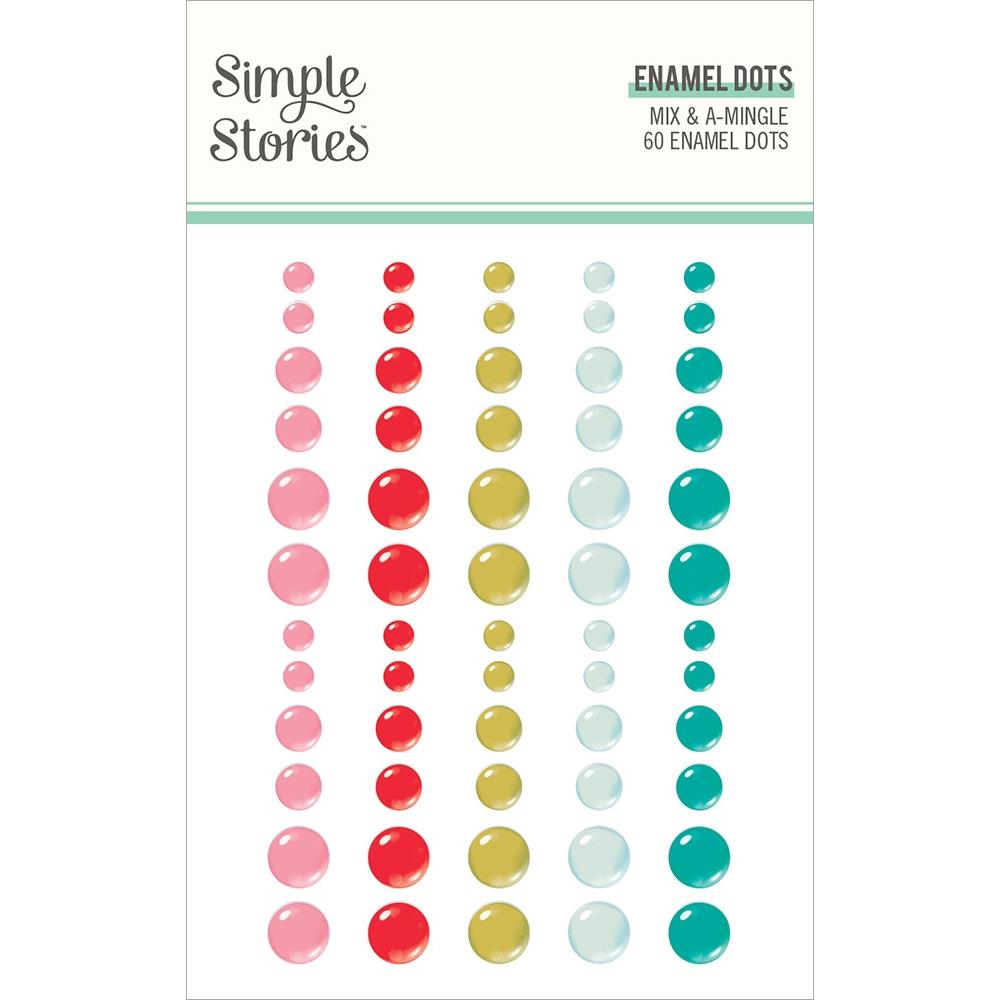 image_c01ad2db-cf7d-4a6d-b069-dbd07ce03d47.jpg Simple Stories MIX & A-MINGLE Enamel Dots 60pc - Image 1
