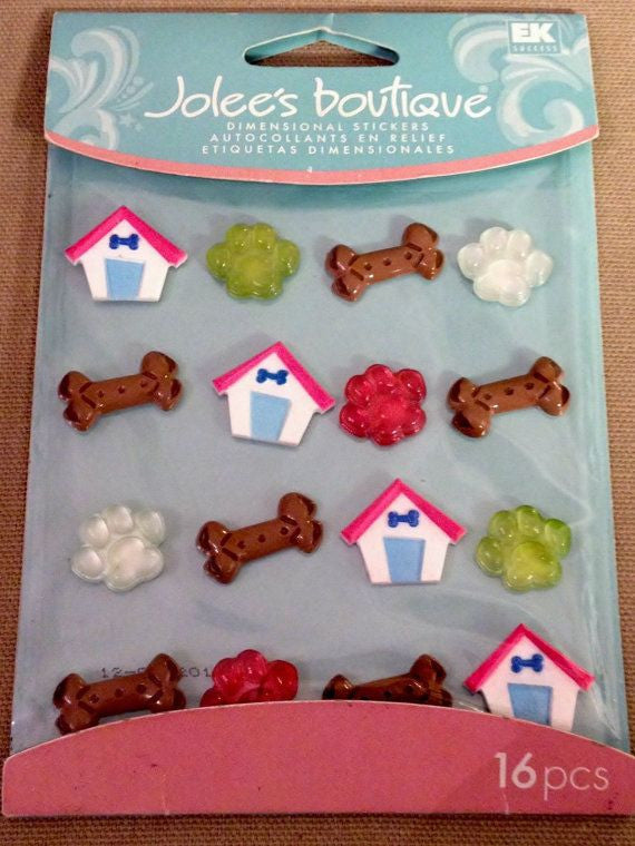 image_c0b13a8e-4d3a-491a-8cb7-d675d4391b30.jpeg Ek Success Jolee's Boutique PAW PRINTS & BONES Sticker 16pc - Image 1