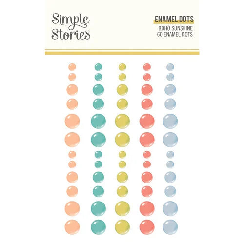 image_c18d20c8-f110-4404-af6f-900ea288f61f.jpg Simple Stories BOHO SUNSHINE Enamel Dots 60pc - Image 1