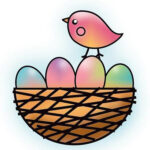Imaginisce Snag 'em EASTER EGG BASKET Clear Acrylic Stamps